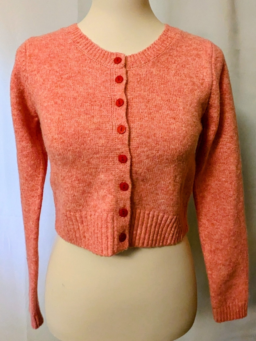 Fashion Nova Coral Button-Up Cropped Cardigan NWT